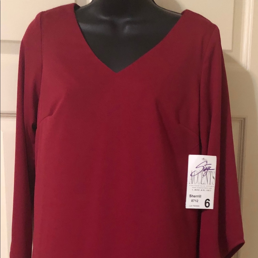 Stage Accents Burgundy Blouse